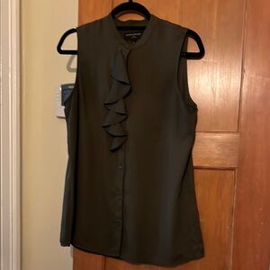 Banana Republic Sleeveless Ruffle Top - Olive